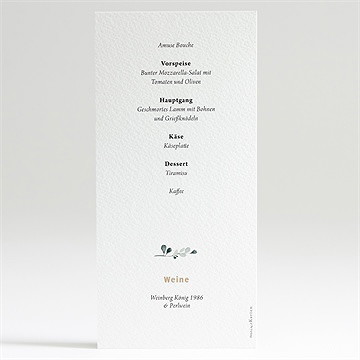 Menükarte Hochzeit land und poesie - Vue 2