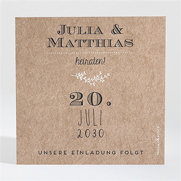 Save the Date Karte zurück zur natur - quadrat - Vue 2