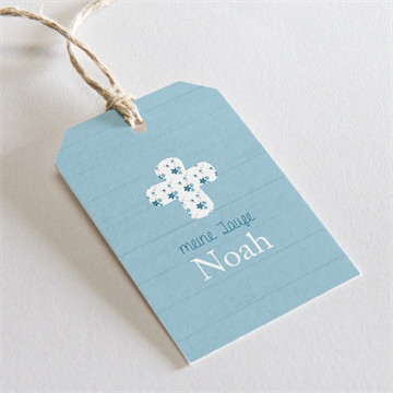 Geschenkanhänger Taufe blaue schleife