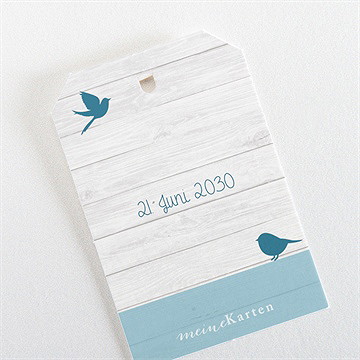 Geschenkanhänger Taufe Blaue Schleife - vue 3