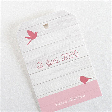 Geschenkanhänger Taufe Rosa Schleife - vue 3