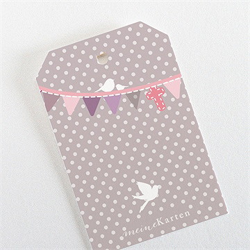 Geschenkanhänger Taufe Vogelgesang Mädchen - vue 3