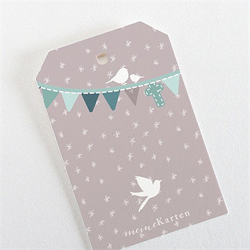 Geschenkanhänger Taufe Vogelgesang Junge - vue 3