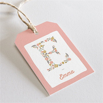 Geschenkanhänger Taufe Blumenalphabet Mädchen