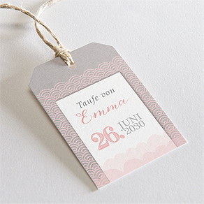 Geschenkanhänger Taufe matrose in rosa