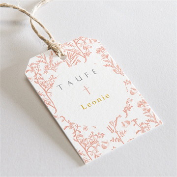 Geschenkanhänger Taufe Vintage natur