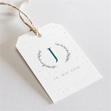 Geschenkanhänger Taufe Blätterranke