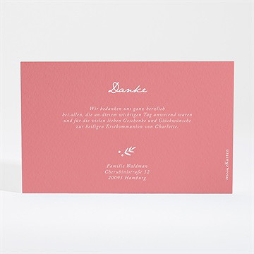 Dankeskarte Kommunion kupferblätterranke - kupfer - vue 4