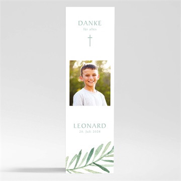 Dankeskarte Kommunion blätter und vergoldung - gold