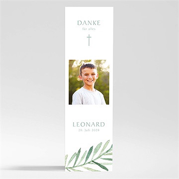 Dankeskarte Kommunion blätter und vergoldung - magne