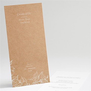 Menükarte Taufe veredelung auf kraft