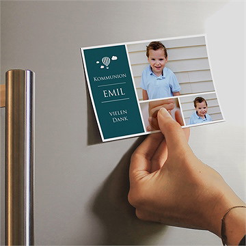 Dankeskarte Kommunion schöne kleine symbole - magnet - Vue 2
