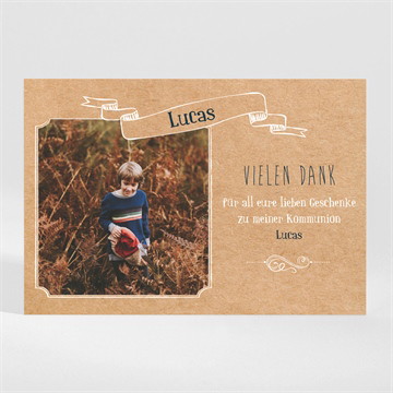 Dankeskarte Kommunion kraftpapierillustration