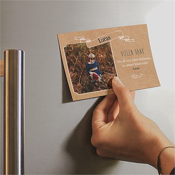 Dankeskarte Kommunion kraftpapierillustration-magnet - Vue 2