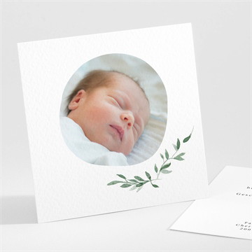 Dankeskarte Geburt Blätterverzierung