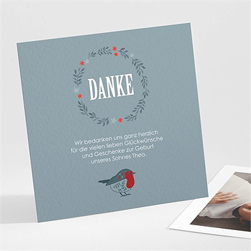 Dankeskarte Geburt winterliche gestaltung