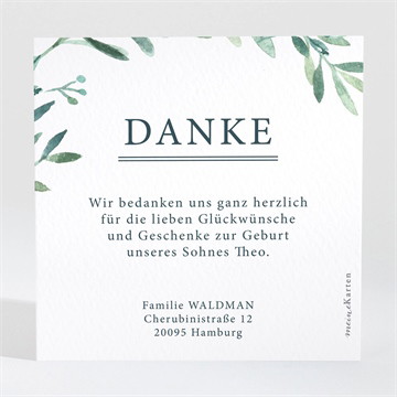 Dankeskarte Geburt Aquarell mit foto