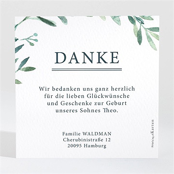 Dankeskarte Geburt aquarell mit foto