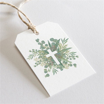 Geschenkanhänger Taufe graziös - saatpapier