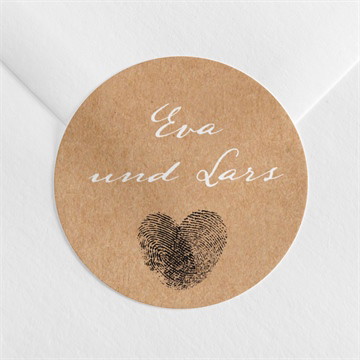 Aufkleber Hochzeit abdruck des herzens