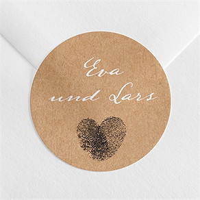 Aufkleber Hochzeit abdruck des herzens