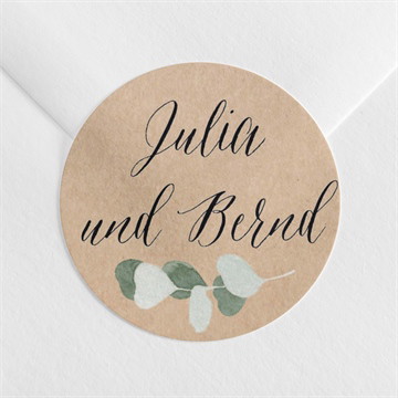 Aufkleber Hochzeit eukalyptus rustikal