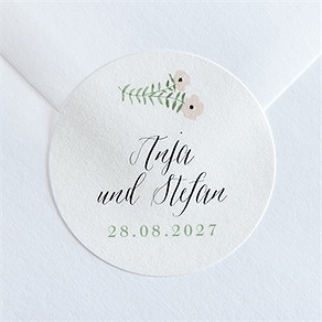 Aufkleber Hochzeit blumenwiese