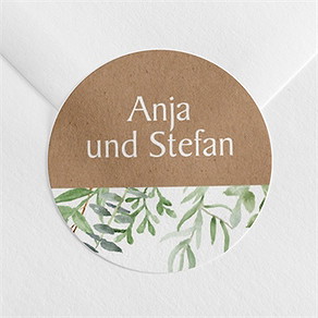 Aufkleber Hochzeit zierliches laub