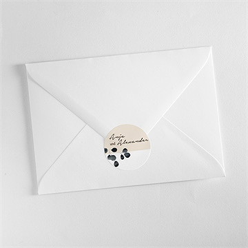 Aufkleber Hochzeit aquarell in schwarz - Vue 3