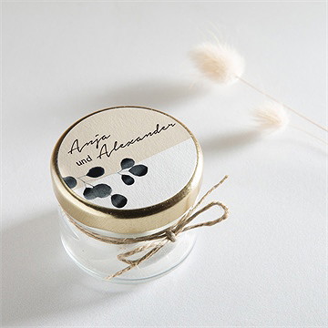 Aufkleber Hochzeit aquarell in schwarz - Vue 2