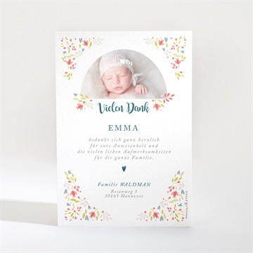 Dankeskarte Geburt Wildblumenwiese