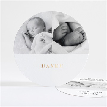 Dankeskarte Geburt Rundes initial