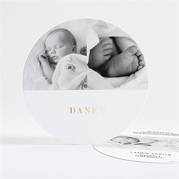 Dankeskarte Geburt Rundes Initial