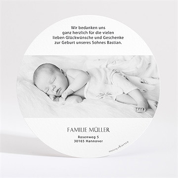 Dankeskarte Geburt rundes initial - vue 3