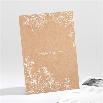 Dankeskarte Geburt Weiße gravur