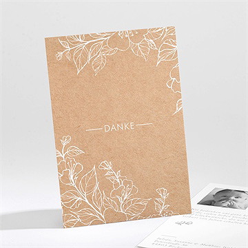 Dankeskarte Geburt weiße gravur