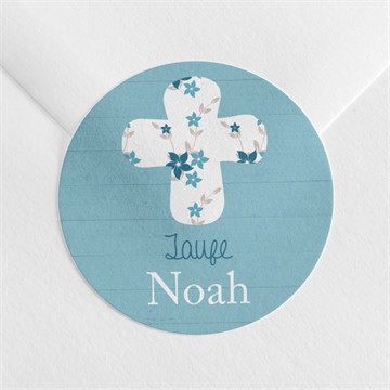 Aufkleber Taufe blaue schleife