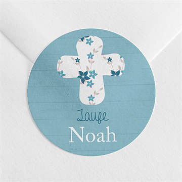 Aufkleber Taufe blaue schleife