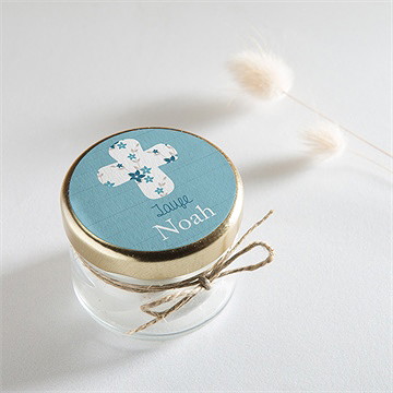 Aufkleber Taufe blaue schleife - Vue 2