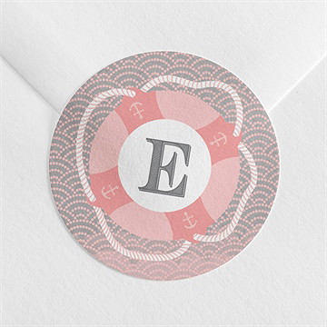 Aufkleber Taufe matrose in rosa