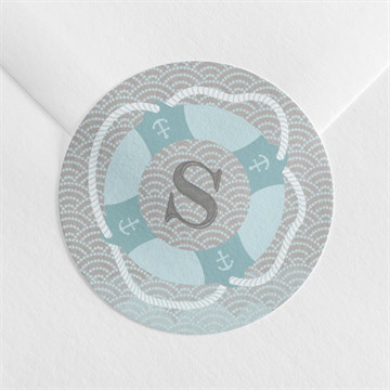 Aufkleber Taufe matrose in blau