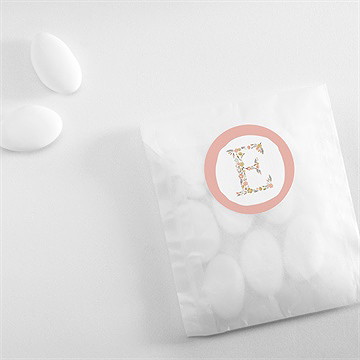 Aufkleber Taufe blumenalphabet mädchen - Vue 4