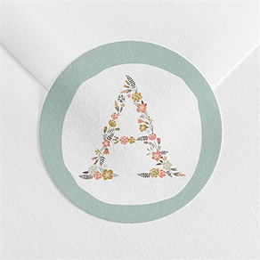 Aufkleber Taufe blumenalphabet junge