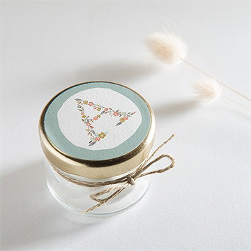 Aufkleber Taufe blumenalphabet junge - Vue 2