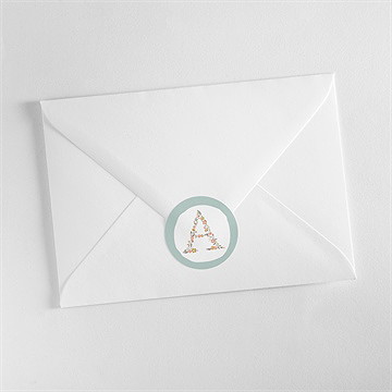 Aufkleber Taufe blumenalphabet junge - Vue 3