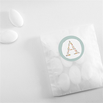 Aufkleber Taufe blumenalphabet junge - Vue 4