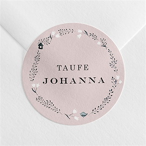 Aufkleber Taufe ring der natur rosa