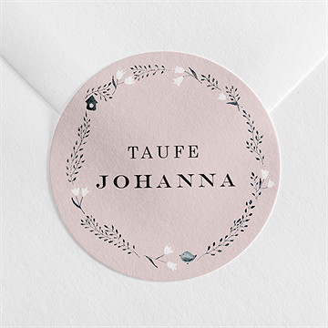 Aufkleber Taufe ring der natur rosa