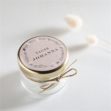 Aufkleber Taufe ring der natur rosa - Vue 2