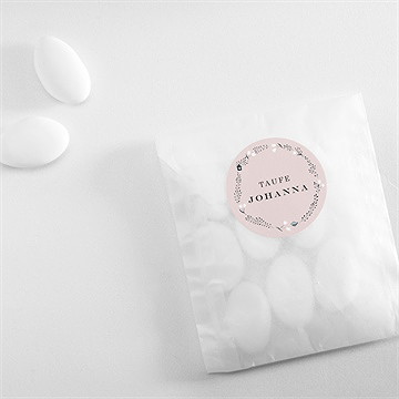 Aufkleber Taufe ring der natur rosa - Vue 4